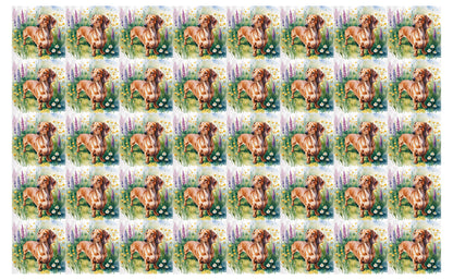 DecoCraft - Scenic Tiles Series - Watercolor Pets - Dachshund - Brown