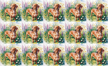 DecoCraft - Scenic Tiles Series - Watercolor Pets - Dachshund - Brown