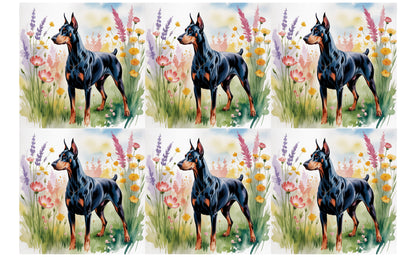 DecoCraft - Scenic Tiles Series - Watercolor Pets - Doberman