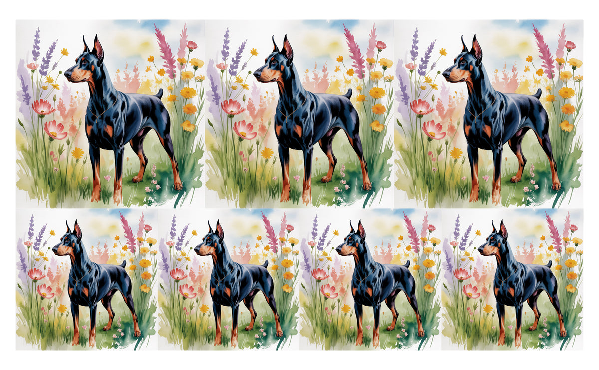 DecoCraft - Scenic Tiles Series - Watercolor Pets - Doberman