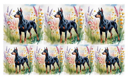 DecoCraft - Scenic Tiles Series - Watercolor Pets - Doberman