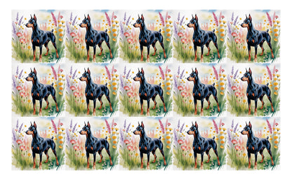 DecoCraft - Scenic Tiles Series - Watercolor Pets - Doberman