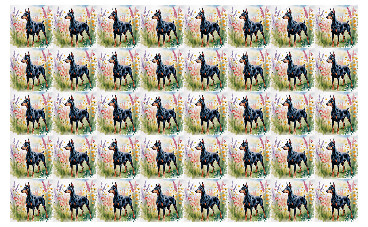 DecoCraft - Scenic Tiles Series - Watercolor Pets - Doberman