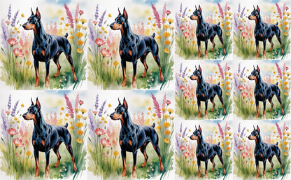 DecoCraft - Scenic Tiles Series - Watercolor Pets - Doberman