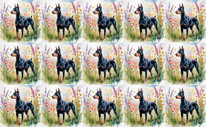 DecoCraft - Scenic Tiles Series - Watercolor Pets - Doberman
