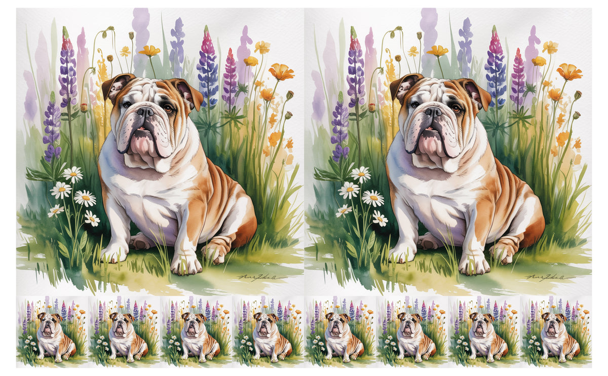 DecoCraft - Scenic Tiles Series - Watercolor Pets - English Bulldog