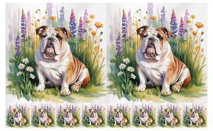 DecoCraft - Scenic Tiles Series - Watercolor Pets - English Bulldog