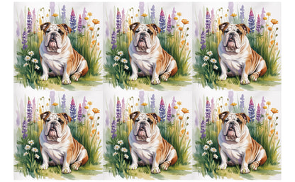 DecoCraft - Scenic Tiles Series - Watercolor Pets - English Bulldog