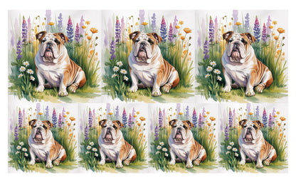 DecoCraft - Scenic Tiles Series - Watercolor Pets - English Bulldog