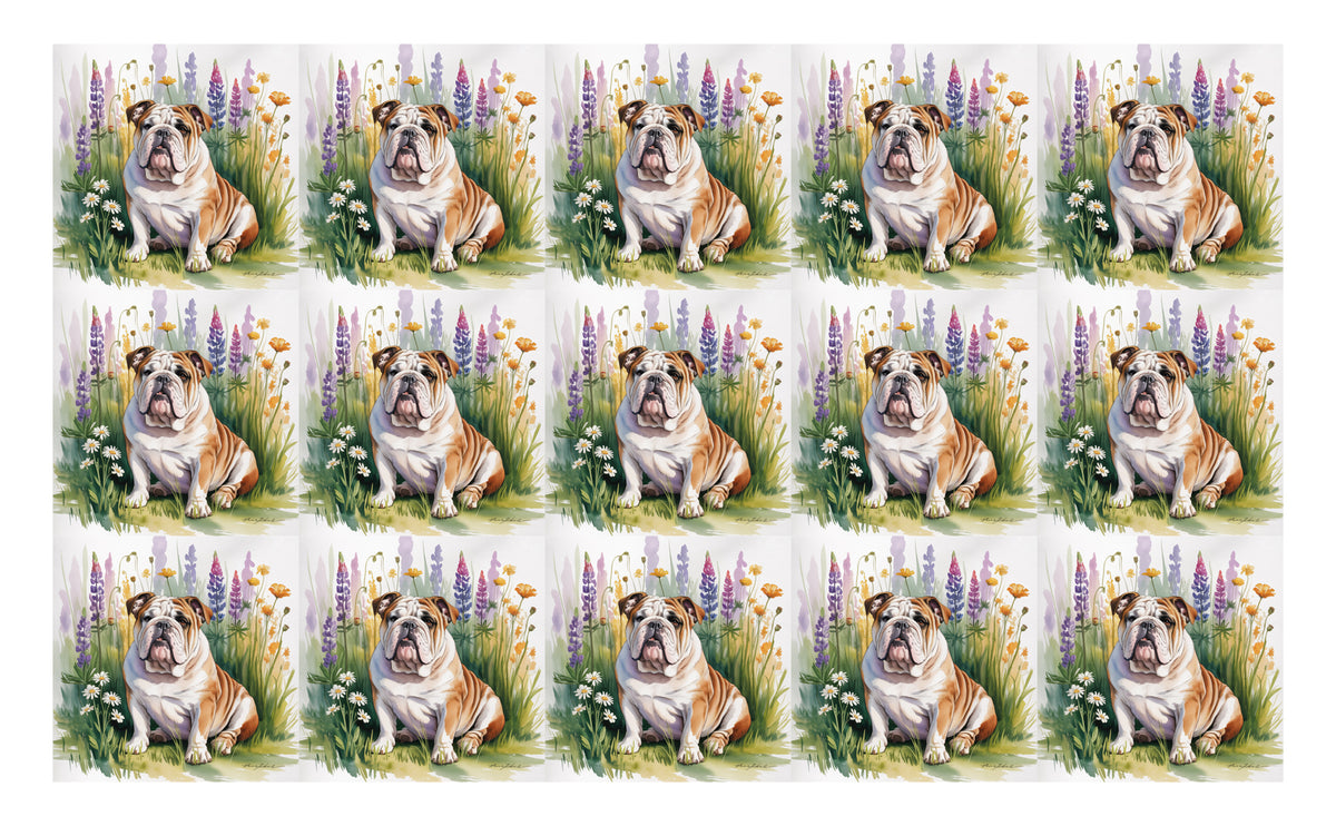 DecoCraft - Scenic Tiles Series - Watercolor Pets - English Bulldog