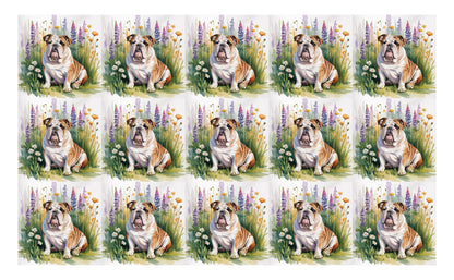 DecoCraft - Scenic Tiles Series - Watercolor Pets - English Bulldog