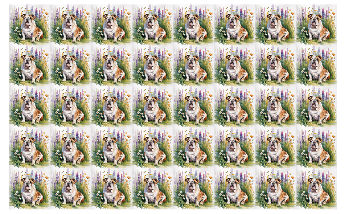 DecoCraft - Scenic Tiles Series - Watercolor Pets - English Bulldog