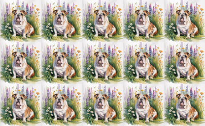 DecoCraft - Scenic Tiles Series - Watercolor Pets - English Bulldog