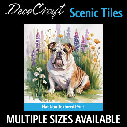 DecoCraft - Scenic Tiles Series - Watercolor Pets - English Bulldog