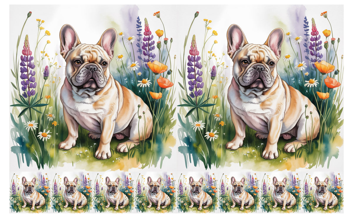 DecoCraft - Scenic Tiles Series - Watercolor Pets - French Bulldog