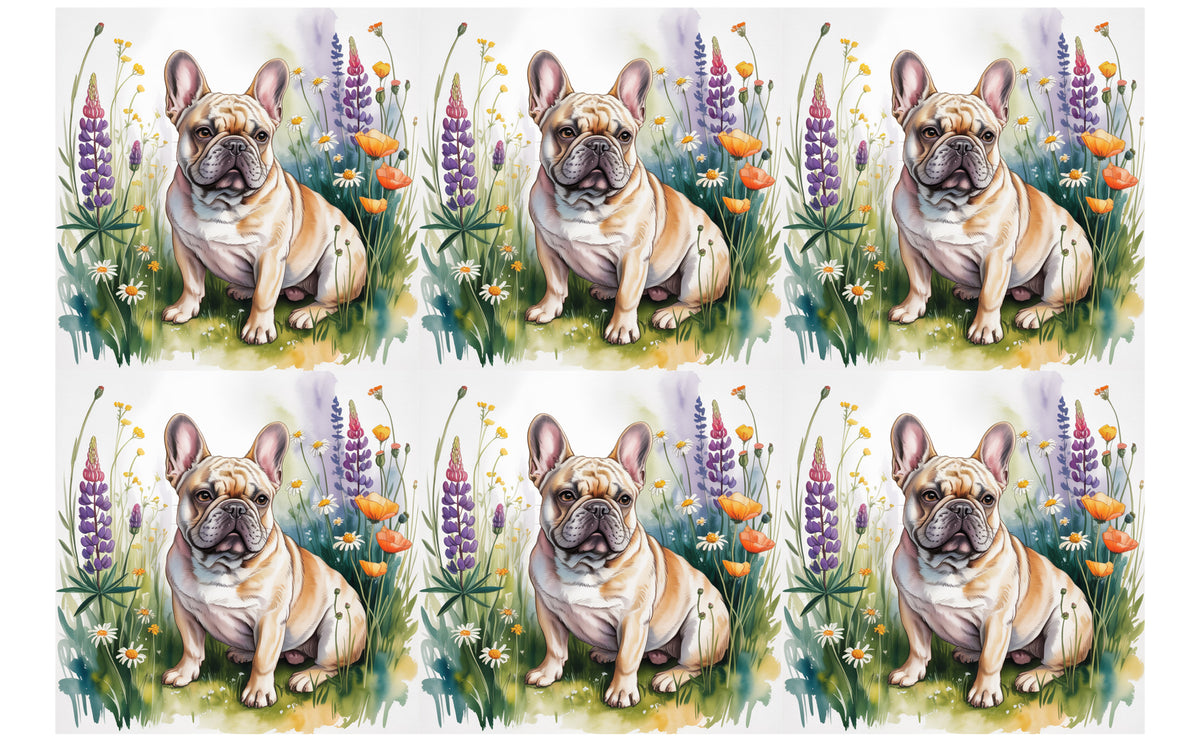 DecoCraft - Scenic Tiles Series - Watercolor Pets - French Bulldog