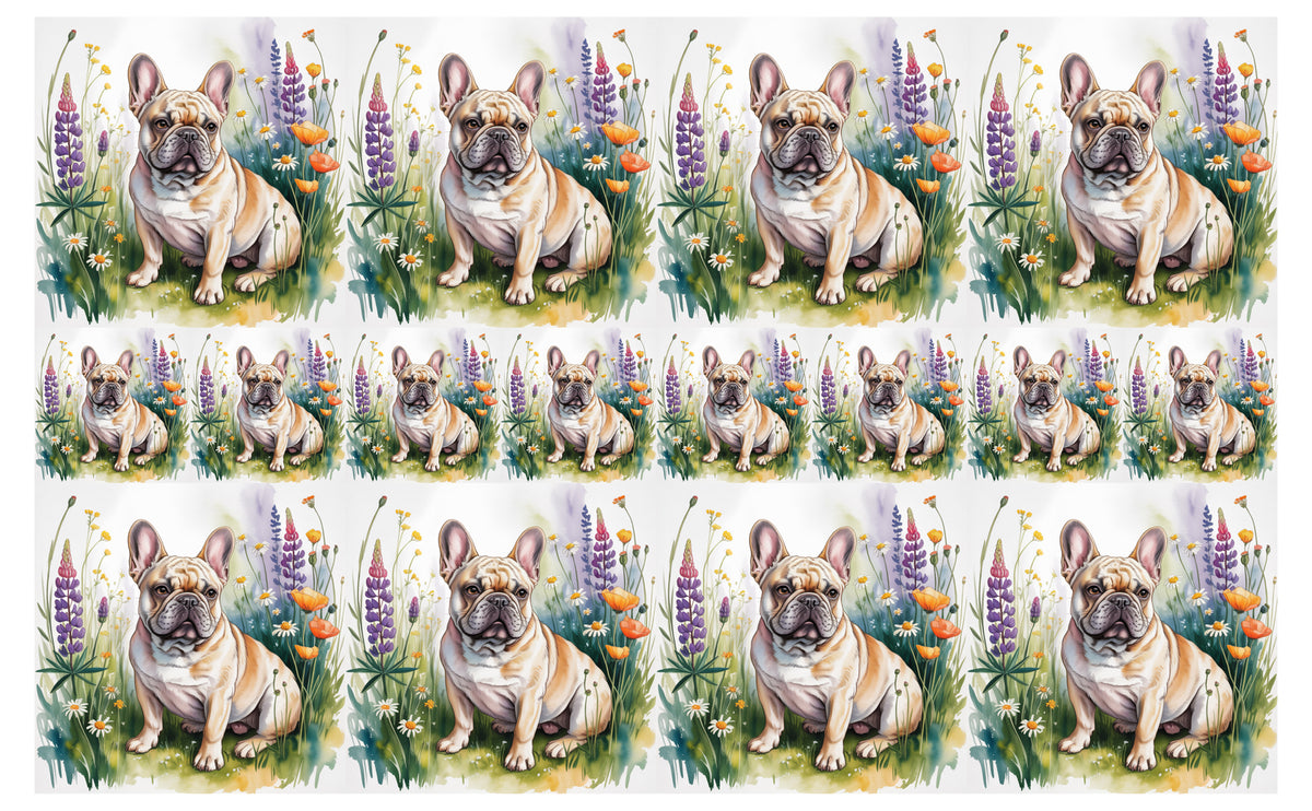 DecoCraft - Scenic Tiles Series - Watercolor Pets - French Bulldog
