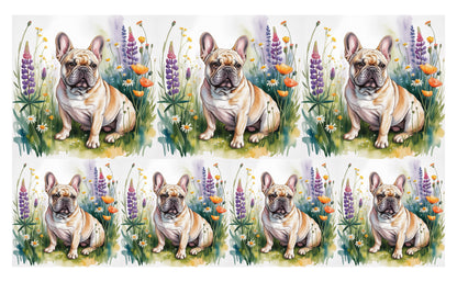 DecoCraft - Scenic Tiles Series - Watercolor Pets - French Bulldog