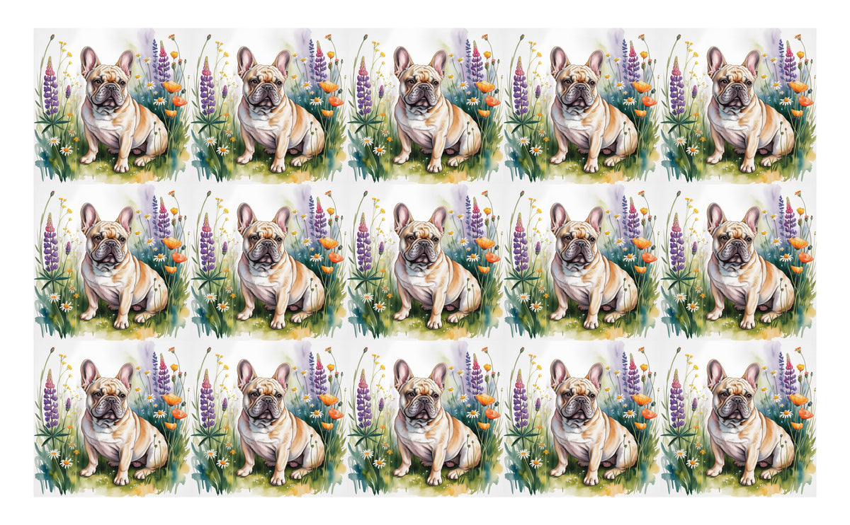 DecoCraft - Scenic Tiles Series - Watercolor Pets - French Bulldog