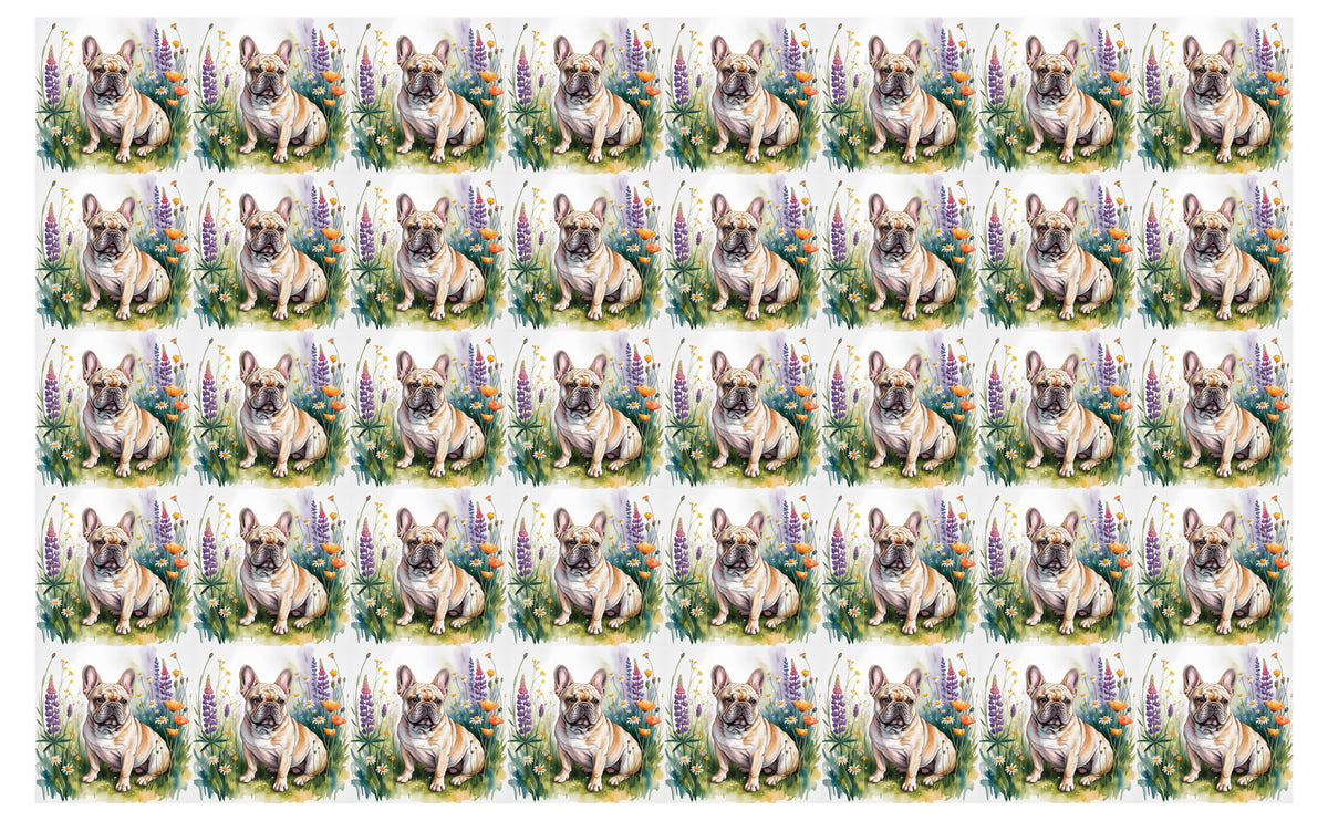 DecoCraft - Scenic Tiles Series - Watercolor Pets - French Bulldog