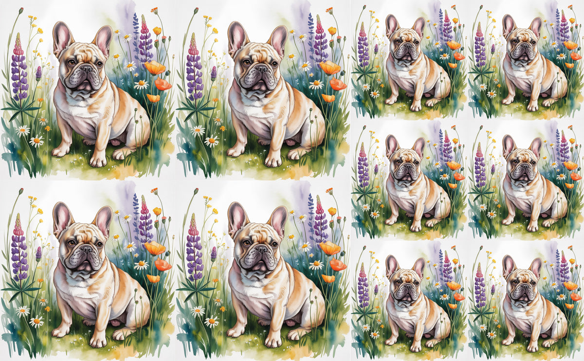 DecoCraft - Scenic Tiles Series - Watercolor Pets - French Bulldog