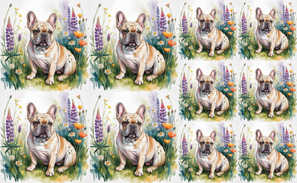 DecoCraft - Scenic Tiles Series - Watercolor Pets - French Bulldog