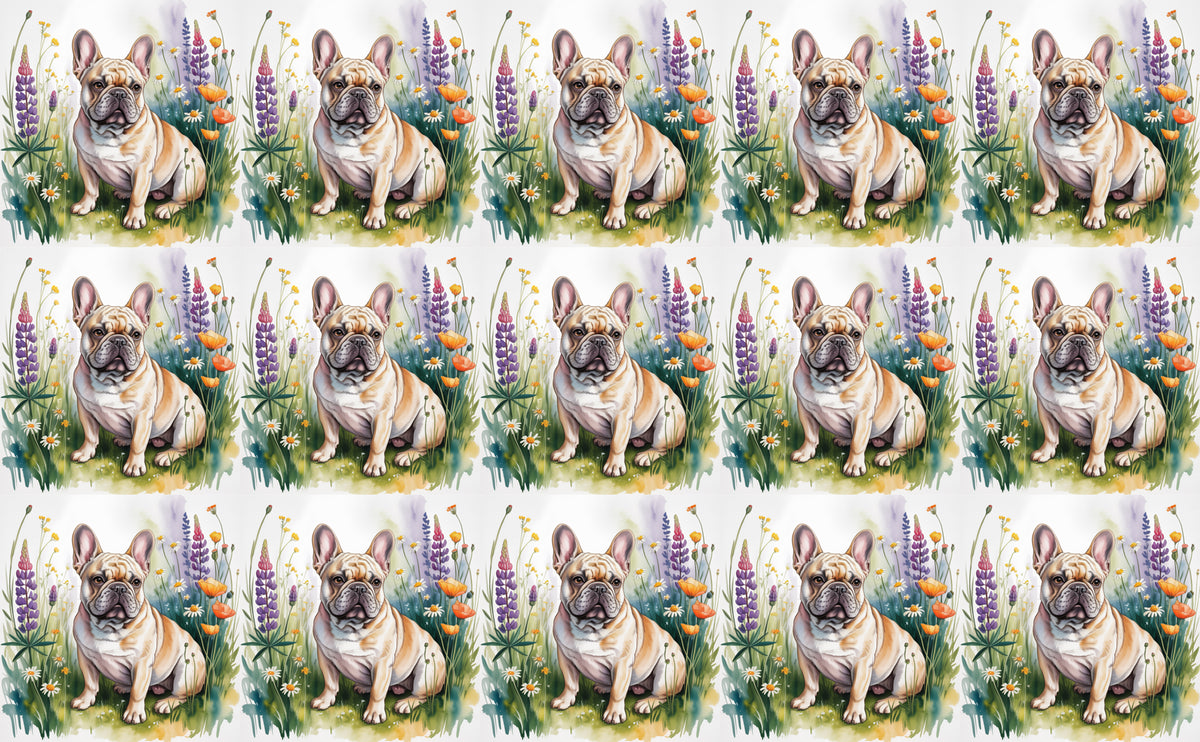 DecoCraft - Scenic Tiles Series - Watercolor Pets - French Bulldog