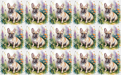 DecoCraft - Scenic Tiles Series - Watercolor Pets - French Bulldog