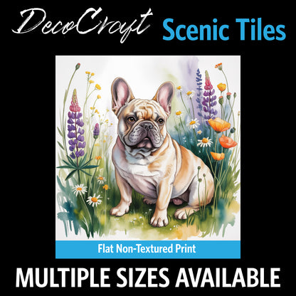 DecoCraft - Scenic Tiles Series - Watercolor Pets - French Bulldog