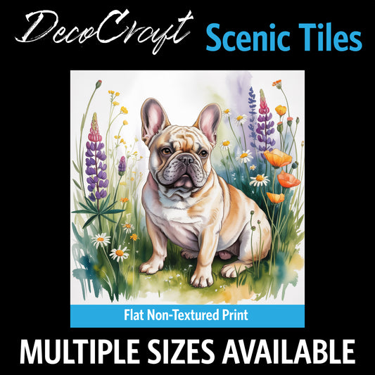 DecoCraft - Scenic Tiles Series - Watercolor Pets - French Bulldog