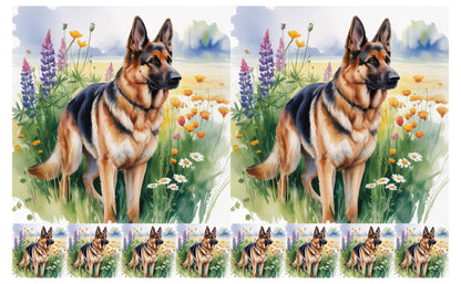 DecoCraft - Scenic Tiles Series - Watercolor Pets - German Shepherd