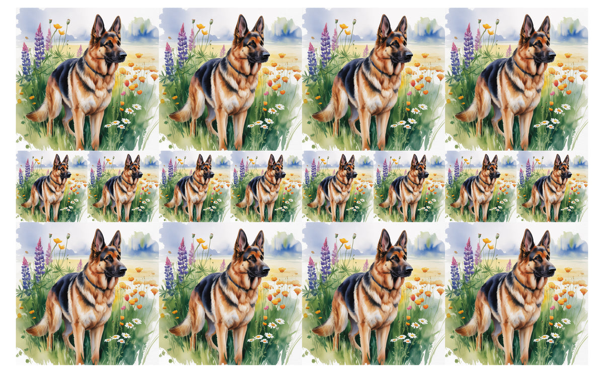 DecoCraft - Scenic Tiles Series - Watercolor Pets - German Shepherd