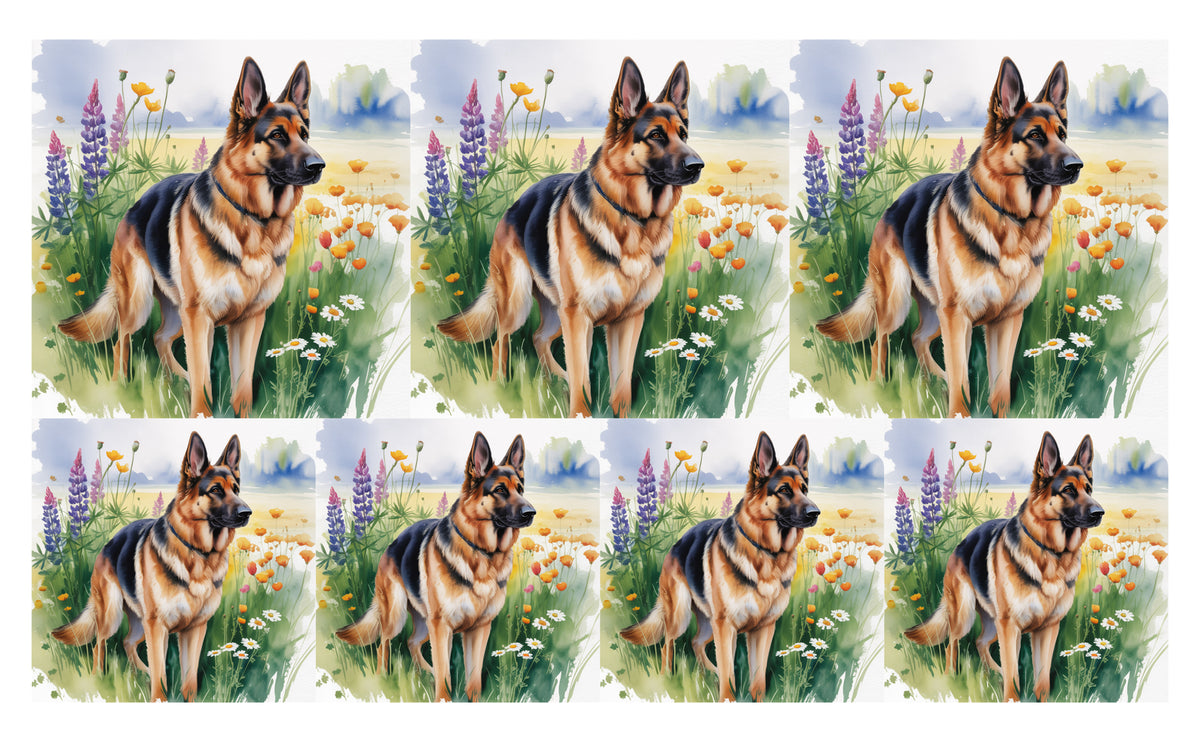 DecoCraft - Scenic Tiles Series - Watercolor Pets - German Shepherd