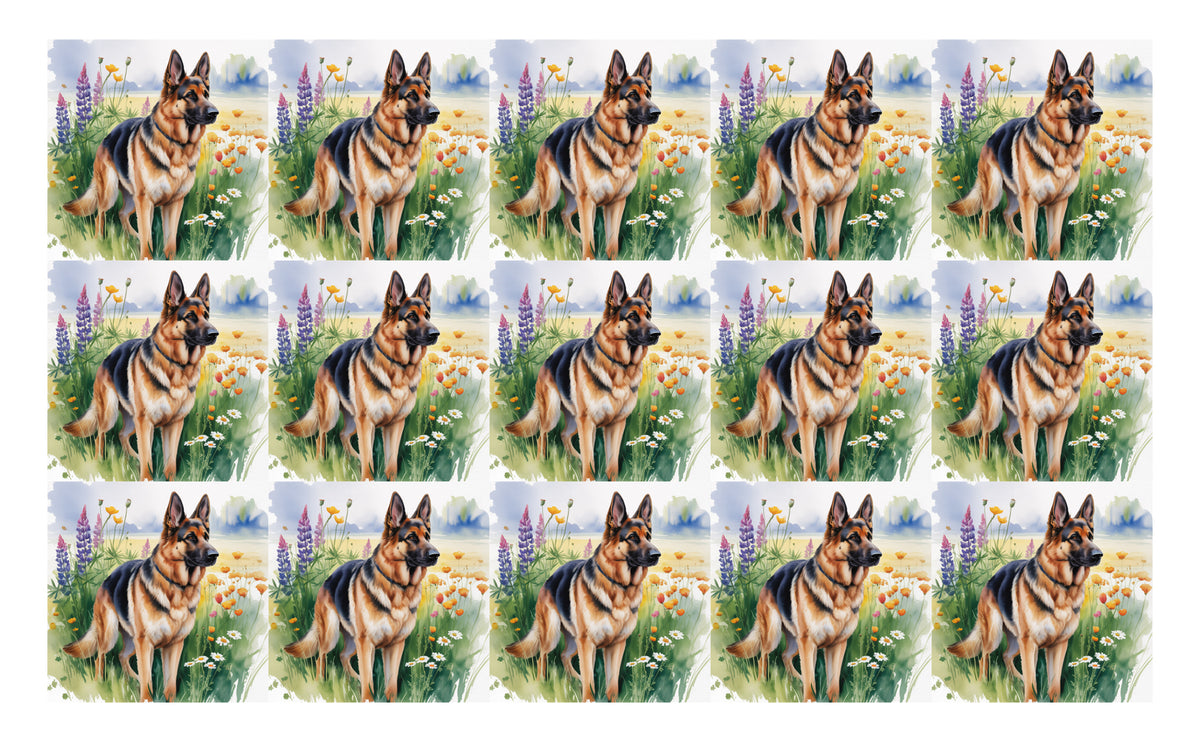 DecoCraft - Scenic Tiles Series - Watercolor Pets - German Shepherd