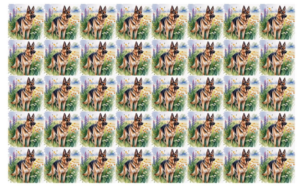 DecoCraft - Scenic Tiles Series - Watercolor Pets - German Shepherd
