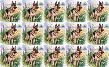 DecoCraft - Scenic Tiles Series - Watercolor Pets - German Shepherd