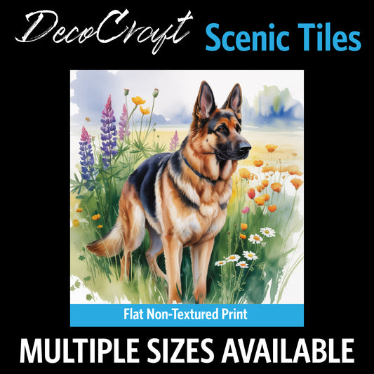 DecoCraft - Scenic Tiles Series - Watercolor Pets - German Shepherd