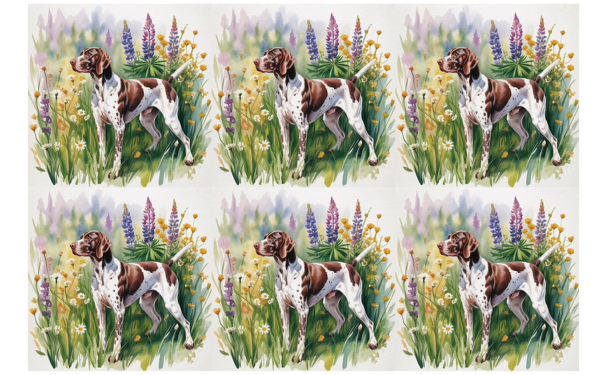 DecoCraft - Scenic Tiles Series - Watercolor Pets - German Shorthaired Pointer