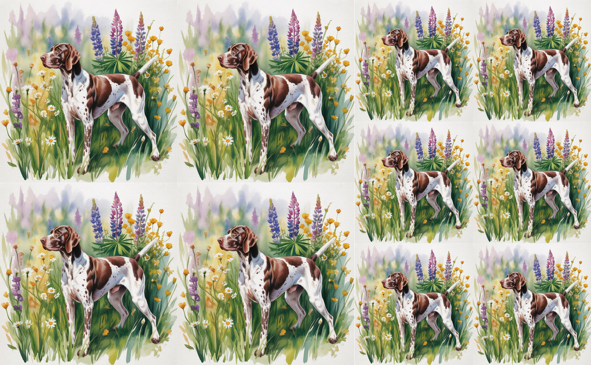 DecoCraft - Scenic Tiles Series - Watercolor Pets - German Shorthaired Pointer