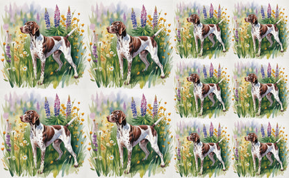 DecoCraft - Scenic Tiles Series - Watercolor Pets - German Shorthaired Pointer