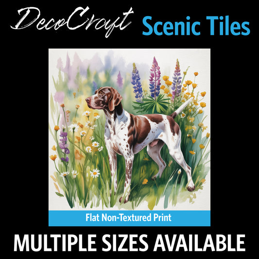 DecoCraft - Scenic Tiles Series - Watercolor Pets - German Shorthaired Pointer