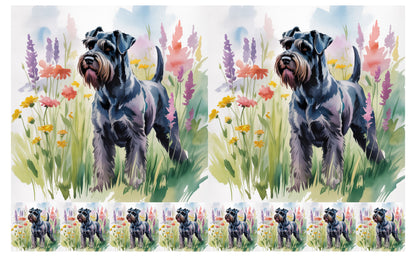 DecoCraft - Scenic Tiles Series - Watercolor Pets - Giant Schnauzer