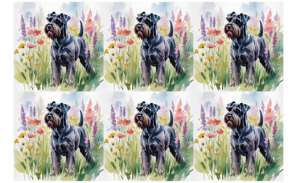 DecoCraft - Scenic Tiles Series - Watercolor Pets - Giant Schnauzer