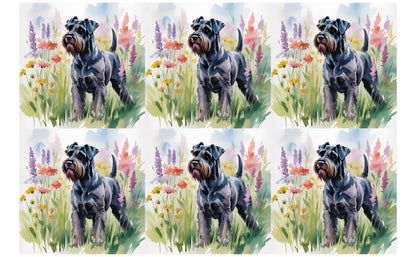 DecoCraft - Scenic Tiles Series - Watercolor Pets - Giant Schnauzer