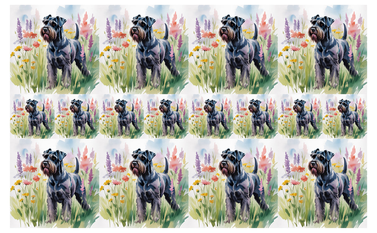 DecoCraft - Scenic Tiles Series - Watercolor Pets - Giant Schnauzer