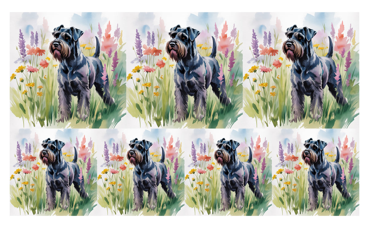 DecoCraft - Scenic Tiles Series - Watercolor Pets - Giant Schnauzer