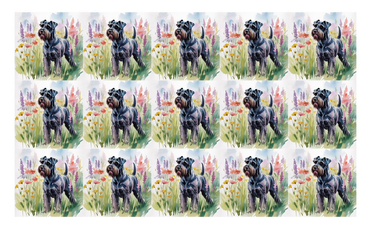 DecoCraft - Scenic Tiles Series - Watercolor Pets - Giant Schnauzer