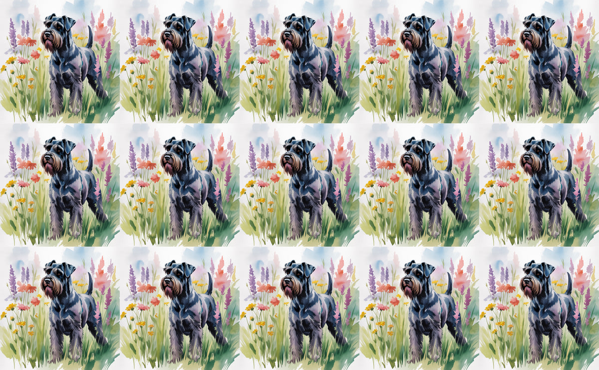 DecoCraft - Scenic Tiles Series - Watercolor Pets - Giant Schnauzer