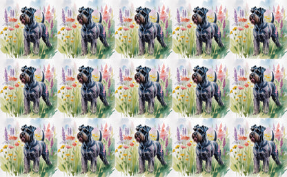 DecoCraft - Scenic Tiles Series - Watercolor Pets - Giant Schnauzer