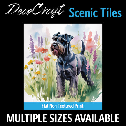 DecoCraft - Scenic Tiles Series - Watercolor Pets - Giant Schnauzer